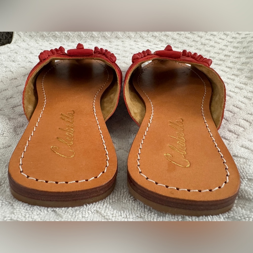 Cleobella Monroe Slide in Red Leather Size 36 US 5 Handmade Sandals - Picture 7 of 14